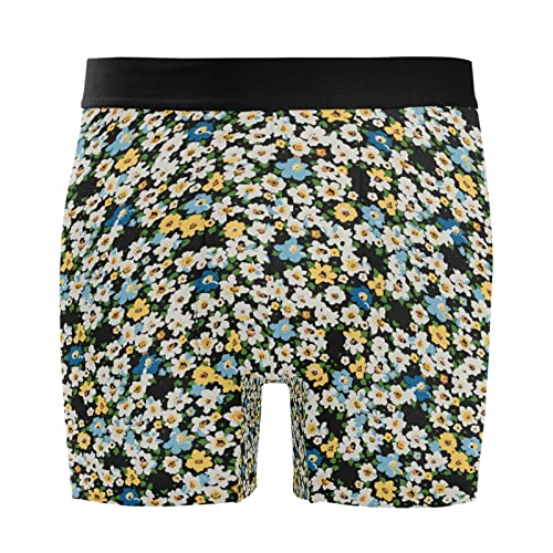 Bóxer para hombre flor floral de girasol ropa interior cómoda para el gimnasio y uso diario