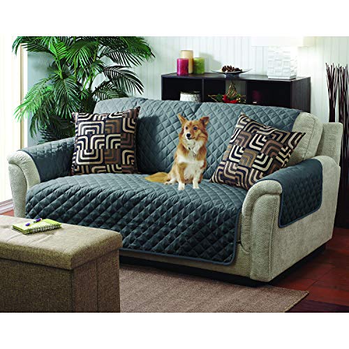 Home Details Quilted Reversible Furniture Protector Slipcover, Good for Dog Hair, Dust