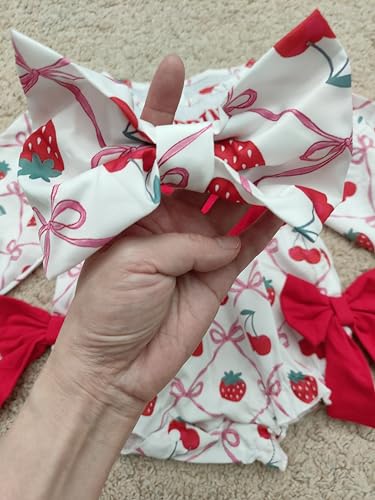 Deerhobbes Design your own Newborn Baby Girl Smocked Romper - Bow pattern Ruffle Sleeve Bubble Bodysuit for Summer4