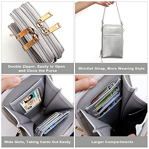 Image of Crossbody Cellphone Purse Women Touch Screen Bag RFID Blocking Wallet Handbag Shoulder Strap
