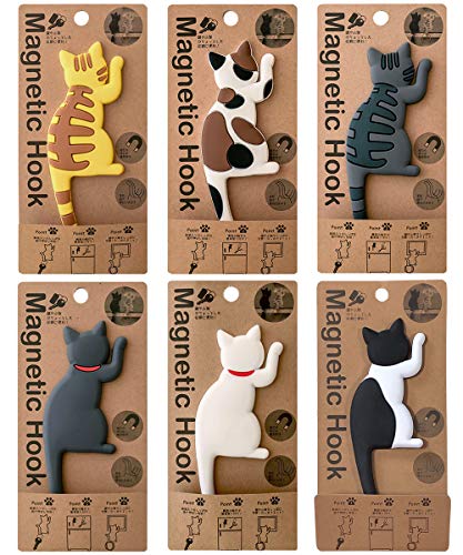 6 imanes de dibujos animados para nevera, gatos imanes de nevera para niños, pegatinas de imán de nevera para cocina, oficina, fotos, notas, decoración de habitación Cover