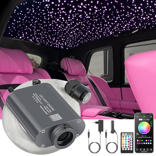 SUNKENET 16W Sternenhimmel Auto, 500pcs of (0.75+1.0+1.5mm)*4m Sternenhimmel Glasfaser RGBW Bluetooth-APP/Fernbedienung Led Glasfaser Licht für Auto/Decke/Theater SUNKENET 16W Sternenhimmel Auto, 500pcs of (0.75+1.0+1.5mm)*4m Sternenhimmel Glasfaser RGBW Bluetooth-APP/Fernbedienung Led Glasfaser Licht für Auto/Decke/Theater