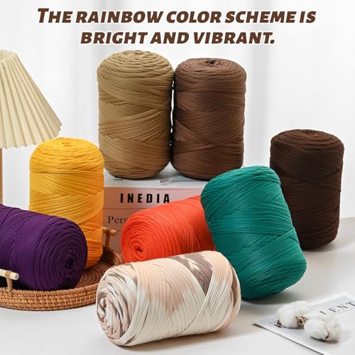 Image of 800g T-Shirt Crochet Yarn for Crocheting Crafts /Bags /Basket /Coaster,Hand Knitting Tshirt Yarn for Crochet,228yds T Shirt Yarns with High Elastic Thick Yarns Polyester Fabric(Lilac)