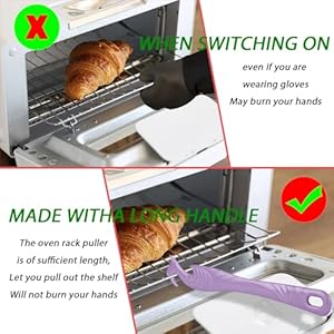Oven Rack Push Pull Tool 2-Pack oven rack puller push pull stick tool(11 Inch), oven rack pullers with longer handle suitable for oven, toaster oven, air fryer, toaster oven (2, violet) Oven Rack Push Pull Tool 2 Pack oven rack puller push pull stick tool11 Inch oven rack pullers with longer handle suitable for oven toaster oven air fryer toaster oven 2 violet