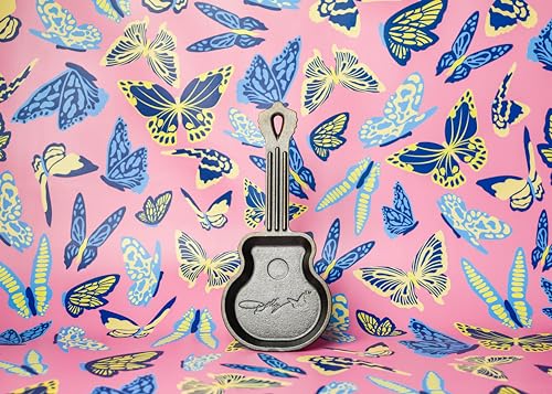 Image of Lodge 4.5 Inch Dolly Parton Mini Rockstar Cast Iron Guitar Skillet - Hand Wash Only Collector's Piece - Cast Iron Skillet for Single Serve or Decorative Use (Pack of 4)