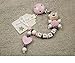 Baby SCHNULLERKETTE mit NAMEN - Schnullerhalter mit Wunschnamen - Mädchen Motiv Bär und Herz in rosa