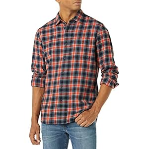 Amazon Essentials Herren button-down-shirts Regular-fit Long-sleeve Solid Flannel Shirt