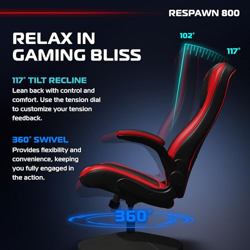 Image of RESPAWN 800 Console Rocker Gaming Chair, Swivel Seat with Lumbar Support