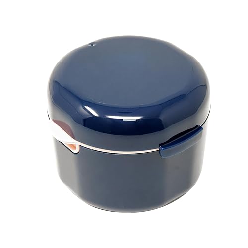 yueton Paquete de 1 estuche de baño para dentadura postiza portátil, contenedor de remojo de dentadura, caja de almacenamiento con cesta de colador
