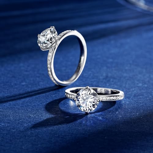 Ritach Moissanite Rings for Women - Engagement Rings for Women Moissanite Ring S925 Sterling Silver Promise Rings for Her Wedding Ring Wedding Engagement Gifts for Women Birthday Gifts Bride Gift