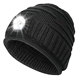 Mens Gifts Beanie Hat with Light - Christmas Stocking Stuffers Women Men Rechargeable Headlamp Cap LED Flashlight Winter Hats Camping Running Fishing Gear Gift Ideas for Dad Mom Family Boyfriend Teen