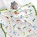 Wuudi Couverture en Mousseline pour bébé 120 x 150 cm, Couverture Douillette 6 Couches de Coton Doux Motif Dessin animé, Couverture pour siège bébé, Serviettes de Bain, Couverture d'emmaillotage