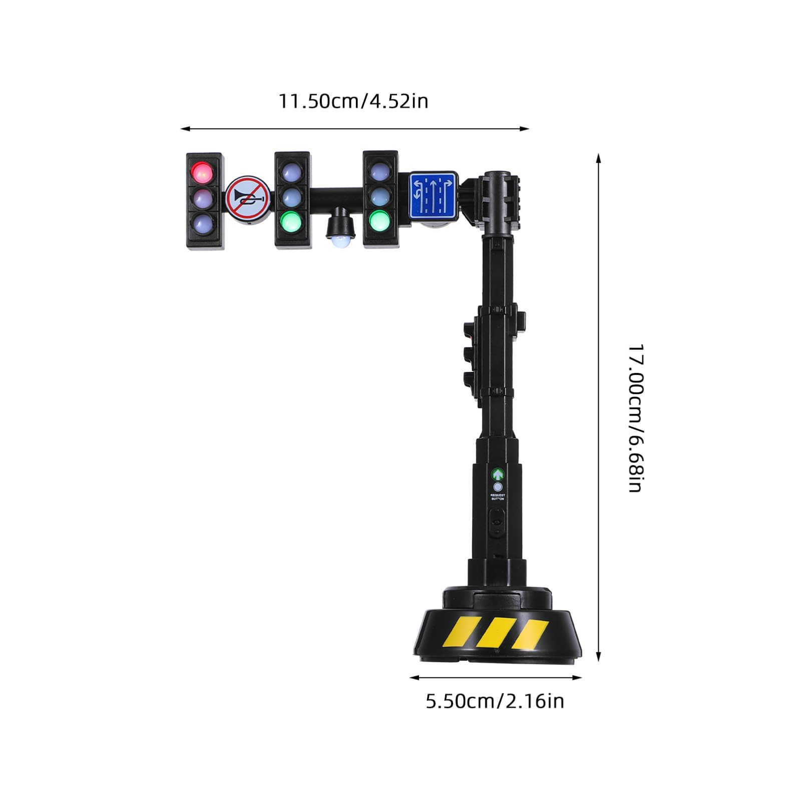 FELTECHELECTR Education Traffic Light Toy with Automatic Light Change and Sound Effects Realistic Traffic Signal Model for Role Play Sand Table Ornament