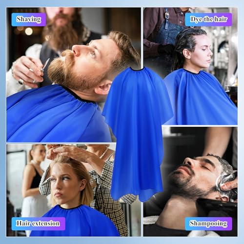 Capa de Barbero Azul Universal con Cuello Elástico Impermeable miniatura 7