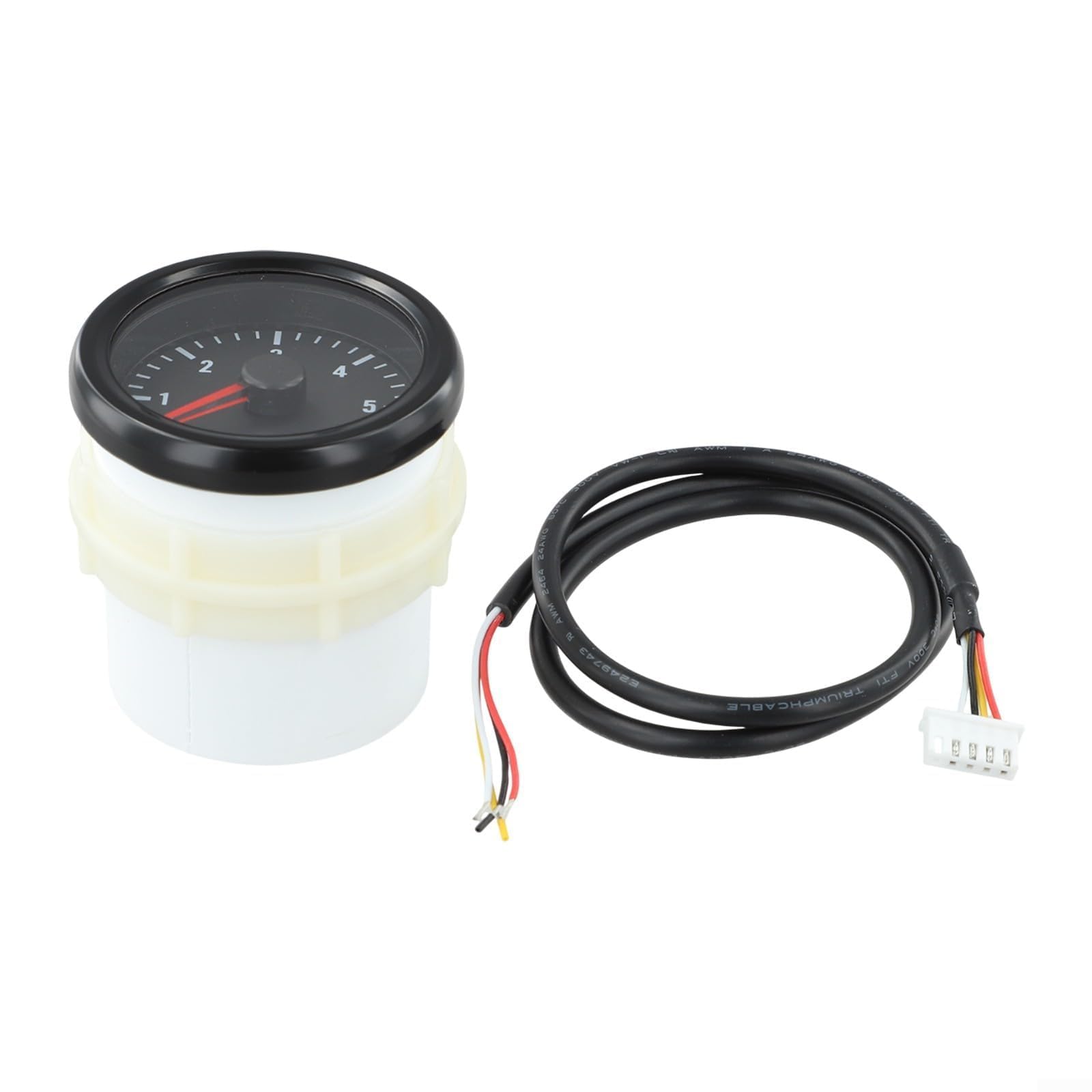 Jauge électrique de 52 mm pour moteurs diesel, affichage du tableau de bord 0-6000 tr/min, instrument de surveillance du moteur en plastique noir