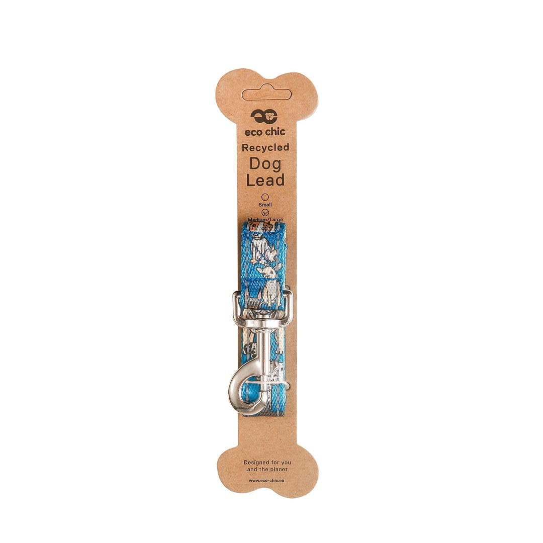 Eco Chic Recycled Dog Lead Double Sided Reflective Machine Washable Pet Leash (Dogs Blue Medium/Large) - Image 2