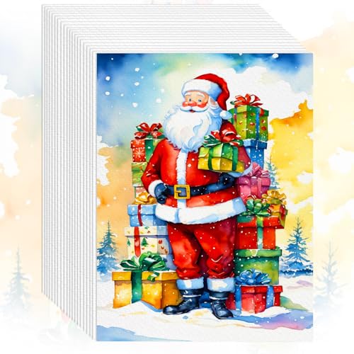 Image of Watercolor Paper Bulk, 9 inchx12 inch White Cold Press Water Color Paper, Artist Painting Sketch Easel Acrylic Loose Drawing Paper for Watercolors, Watercolor Paint Set, Christmas Birthday Gifts, 30 Sheets