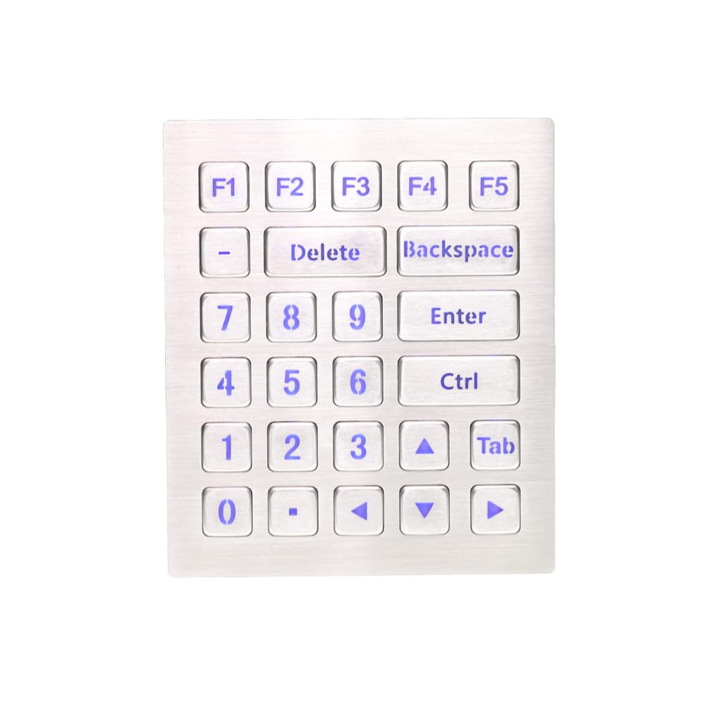 Teclado de acero inoxidable retroiluminado: protección total impermeable para cajeros