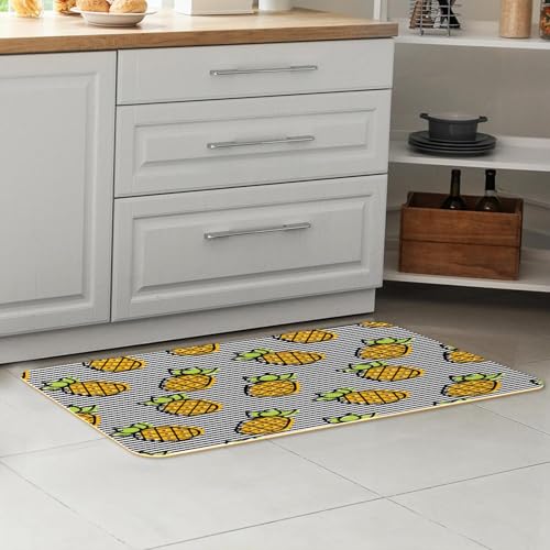 2 tapetes de cocina decorativos amarillos para pasillo y hogar 7