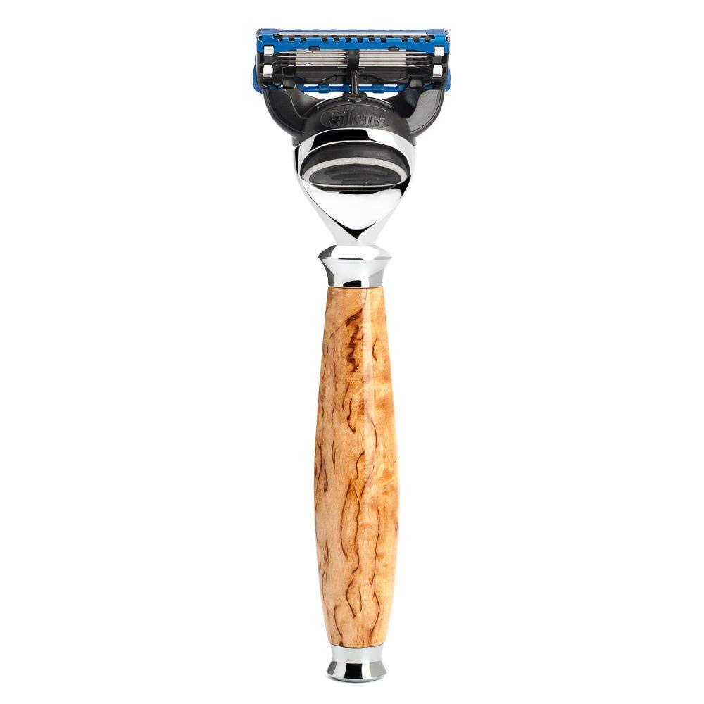 MÜHLE Nassrasierer - Purist Serie - kompatibel mit Gillette-Klingen - karelische Maserbirke
