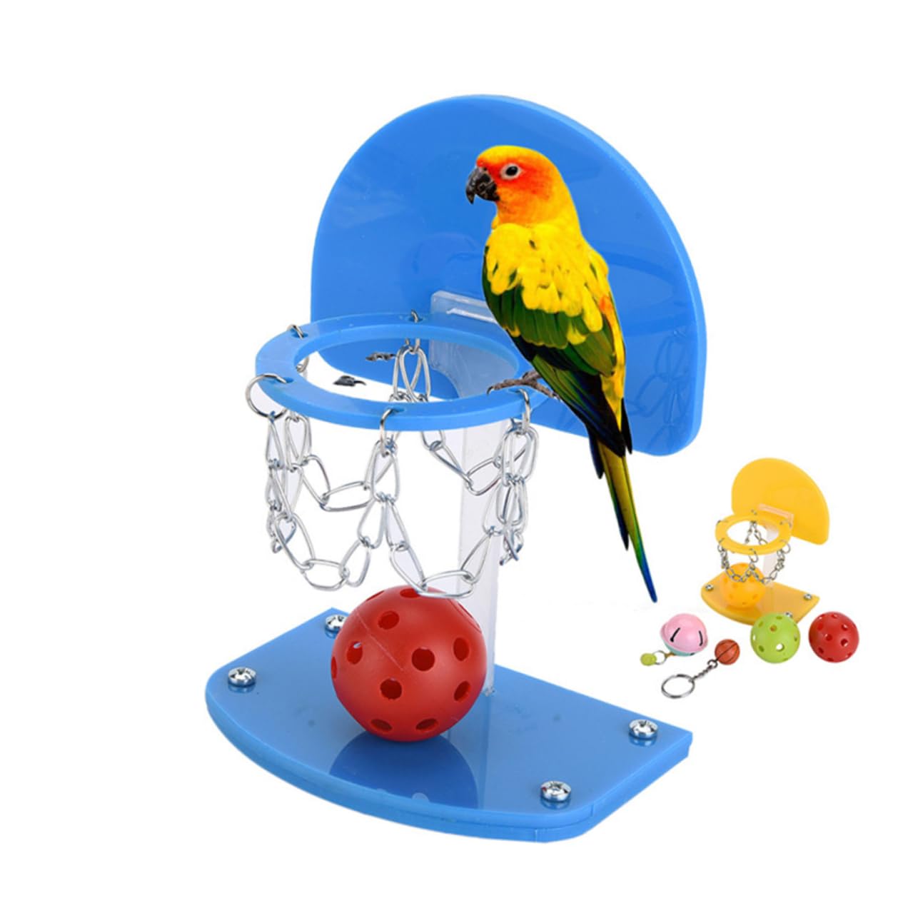 BESPORTBLE Educational Parrot Toy Mini Basketball h Hoop for Indoor Birds Interactive Basketball Game Toy Large Bird for Fun