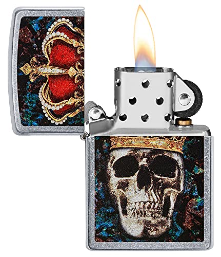 Zippo Skull King Encendedor de Bolsillo Cromado miniatura 3