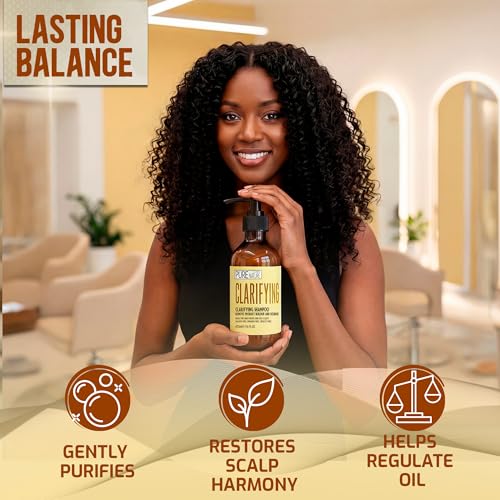 Image of Clarifying Shampoo - Sulfate Free Deep Cleansing for Oily Scalp Treatment - Buildup and Excess Oil Remover - Salon Professional Paraben Free Formula - For Women and Men - Ideal for Swimmers - 16 Fl Oz