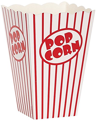 Unique Industries Red And White Striped Popcorn Boxes-6" X 4.25", 10 Pcs #TOP2