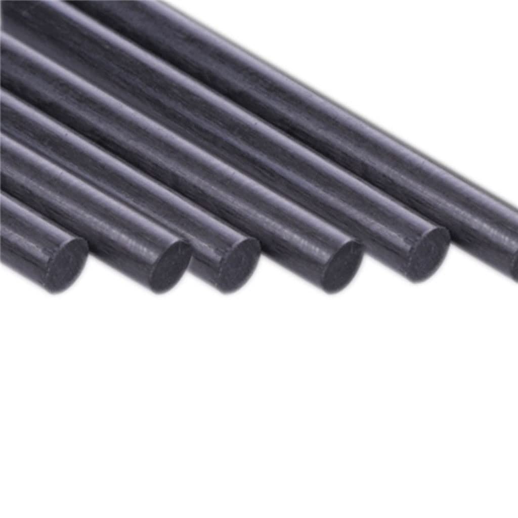 5 szt. Prętów z włókna węglowego o długości 500 mm, zestaw asortymentowy o średnicy od 1 mm do 12 mm(6mmx500mm)