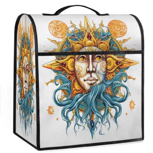 Coffee Maker Cover Bohemia Sun Pattern Kitchen Appliance Covers Small Appliance Covers Blender Cover Juicer Cover Dust Covers for Kitchen Appliances with Top Handle and Pockets,Washable,C269