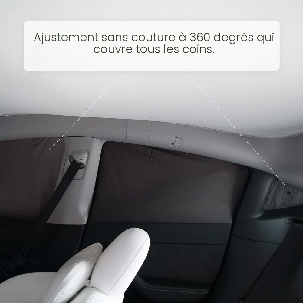 Havnby Tesla Model Y Rideaux de Voiture Brise-Vue Pare-Soleil pour Camping Accessoires de Voiture Pliables UV et Protection Solaire 8 pièces