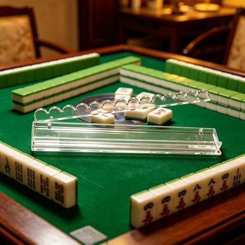 Support de mahjong de 50,8 cm avec poussoirs d'alignement fluide - 2