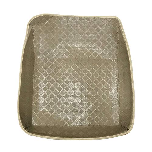 Image of Oshotto 4D Artificial Leather Car Floor Mats Compatible with Maruti Suzuki A-Star - Set of 3 (2 pcs Front & one Long Single Rear pc) - Beige