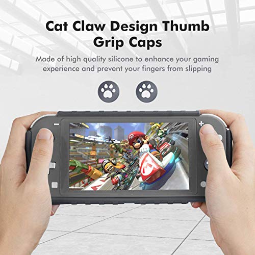 Image of TMG Rugged Protective Case for Nintendo Switch Lite | Shockproof Grip Cover with Soft TPU & Hard Shell | Ergonomic Anti-Slip Design with Game Card Storage | Compatible with Switch Lite Console (Gray)