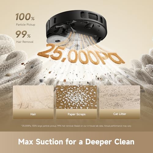 Image of DREAME D30 Ultra CE Robot Vacuum and Mop with Auto Dust Emptying, 25,000Pa Suction, 0.41in Mop Lifting, Multifunctional Base Station, Mop Self-Washing, Smart Obstacle Avoidance, Black