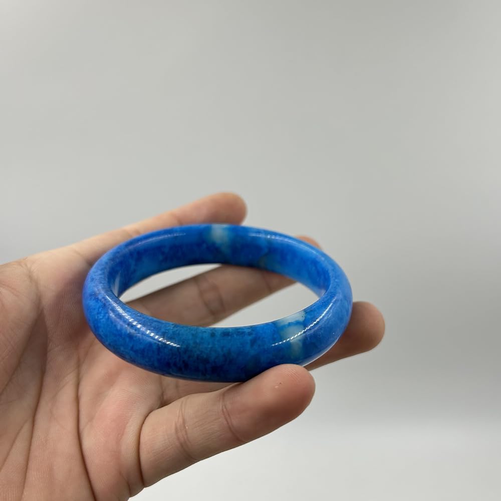 URED Jade Bangle Bracelet for Women Green Jade Bracelet Pink Jade Bangle Blue Jade Bangle Chinese Feng Shui Bracelet Good Luck Wealth Bangle Yellow Stone Bangle - Image 4