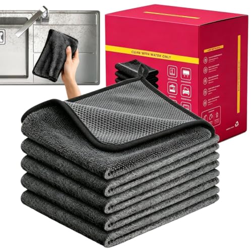 Paño de limpieza de vidrio de 5 piezas reutilizable para ventanas de hogar 2