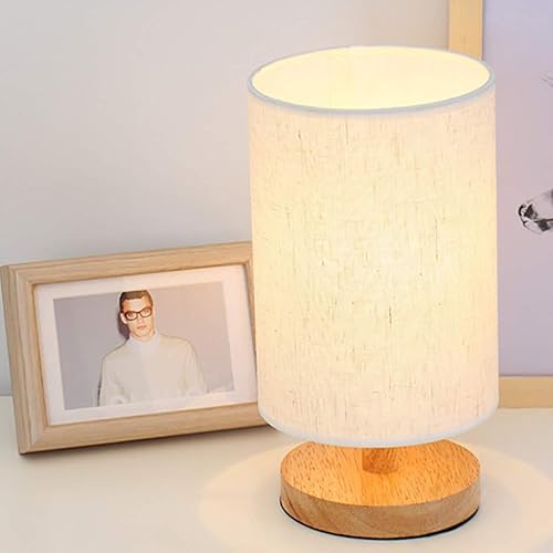 Lámpara de mesa de madera, lámpara de mesa de 40 W, luz nocturna ambiental, lámparas minimalistas para mesita de noche, lámpara de mesita de noche,