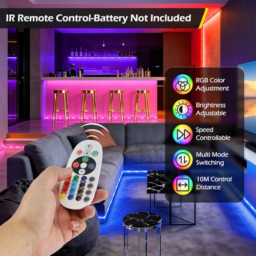 Image of Dyna-Living 200FT RGB LED Storefront Lights for Business APP Bluetooth & IR Controller 400PCS 3-led 5050 SMD LED Module Light with Music Sync Mode IP68 Waterproof Storefront Lights