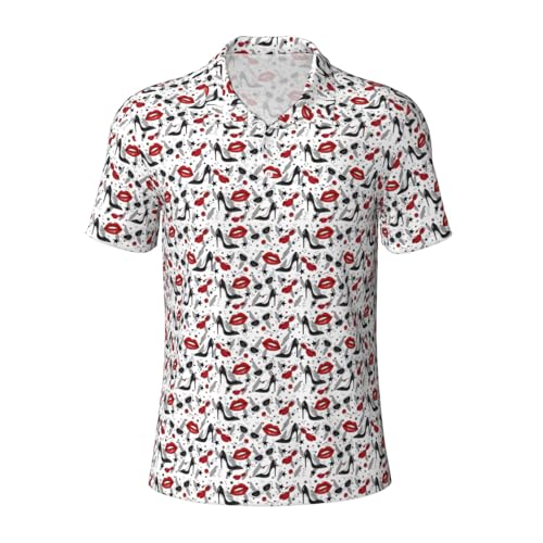 T-shirt élégant lèvres et talons hauts polo manches courtes premium