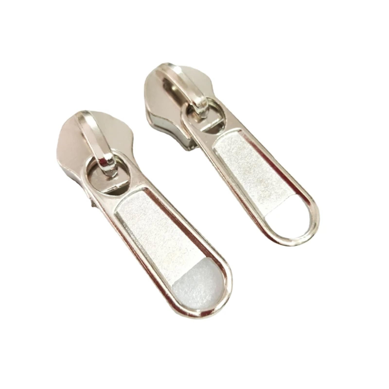 Tiradores de cremallera, 100 unidades, 3/5/8/10#, kit universal de reparación de cremallera de fijación instantánea, cremalleras de dientes deslizantes de repuesto (100 unidades, plata, 10 tamaños)