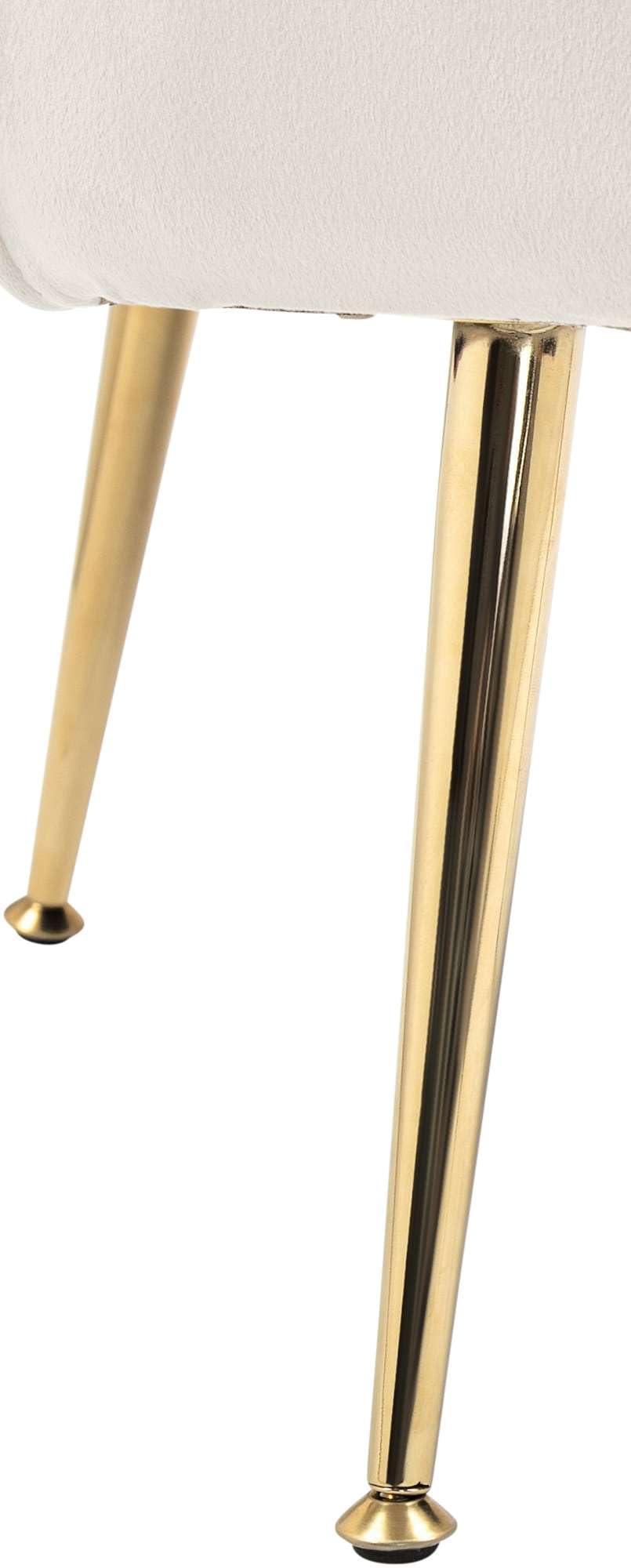 CLP Sessel Rosita I Polsterstuhl Mit Samt-Bezug I Gold-Farbiges Metallgestell, Farbe:Creme