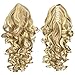 SWACC 12-Inch Short Screw Curls Claw Clip Ponytail Extensions Synthetic Clip in Drawstring Curly Ponytail Hairpiece Jaw Clip Hair Extension (Dark Honey Blonde/Bleach Blonde Highlights-16H613#)