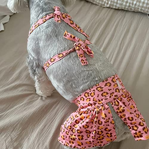 Image of Dog Bikini Swimsuit Summer Doggie Bathing Dress Leopard Rainbow Cat Skirt Beach Outfit for Puppy Dog Cat (XS, Leopard)