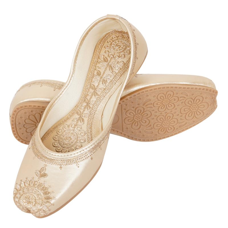 Image of DFR Women Juti | Embroidered Rajasthani Mojari Girls Shoe