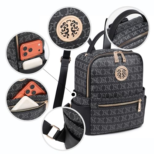 Image of JULIE FERRARO Small Backpack Purse for Ladies Women Fashion Multi Pockets Daypacks with Front Zip Pocket