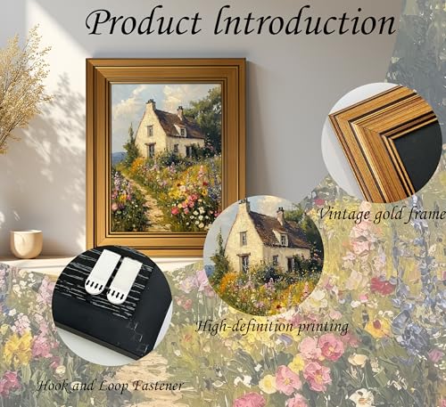 Image of NALEPS French Country Framed Wall Art, Country Wildflower Wall Decor, 9x11