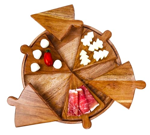 PIzza Serving Board - Wooden Serving Tray 12' Inch Dia