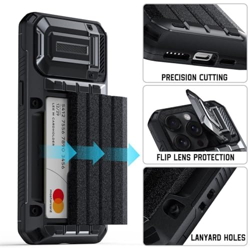 Protection d'objectif iPhone 15 Pro Max étui portefeuille robuste noir ENILSA - 2