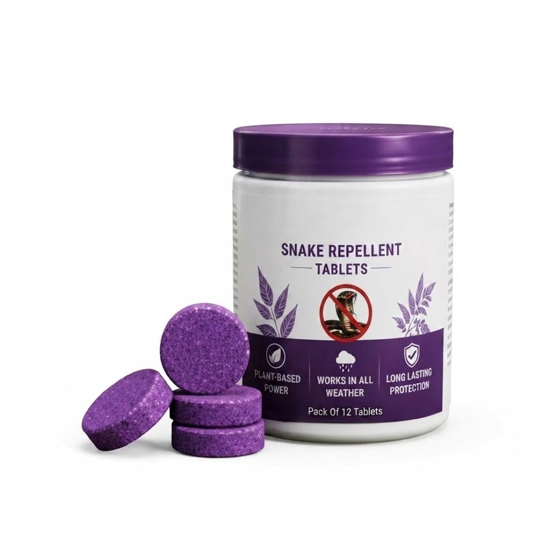 Purple Snake Repellent Tablets 12 Pieces Long-Lasting Snake Deterrent for Indoor & Outdoor Use Protection for Home, Garden, Farm, Warehouse & Garage | Easy-to-Place Pest Repellent Tablets-image-9